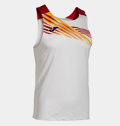 ELITE X SLEEVELESS SHIRT WHITE RED-Pánský nátělník