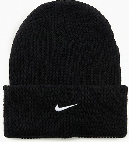 Nike Peak Beanie Swoosh F24 Black Cuff-Pánská zimní čepice