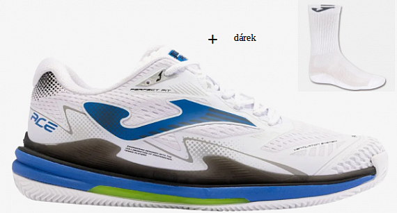 Joma ACE MEN 2402 BLANCO AZUL-Pánské tenisové antukové boty