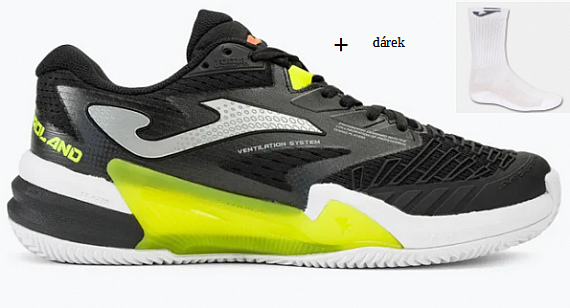 Joma ROLAND MEN 2401 BLACK-Pánské tenisové antukové boty