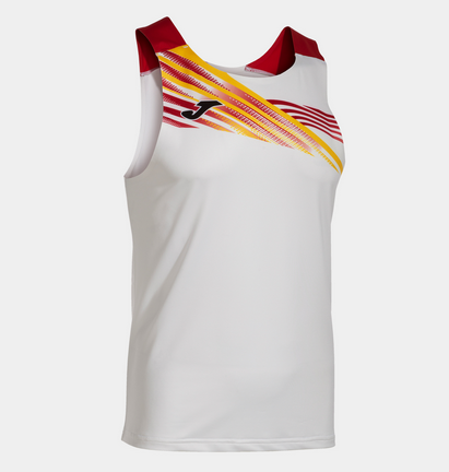 ELITE X SLEEVELESS SHIRT WHITE RED-Pánský nátělník