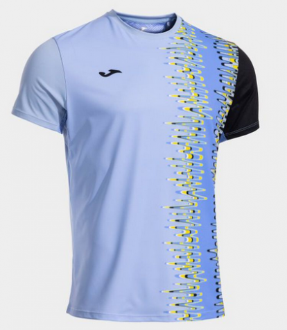 SMASH SHORT SLEEVE T-SHIRT BLUE BLACK-Pánské tenisové triko