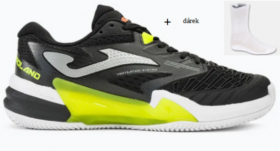 Joma ROLAND MEN 2401 BLACK-Pánské tenisové antukové boty