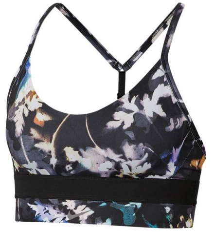 Nike INDY BRA FLORAL LONG LINE-Dámská sportovní podprsenka