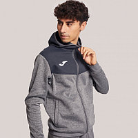 CAMPUS STREET ZIP-UP HOODIE MELANGE GREY-Pánská mikina