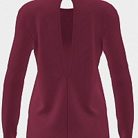 ORGANIC LONG SLEEVE T-SHIRT BURGUNDY-Dámské triko