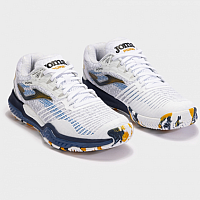 POINT MEN 2402 WHITE BLUE-Pánské tenisové antukové boty